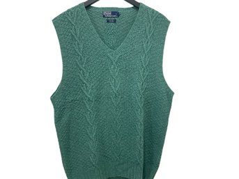 Polo Ralph Lauren Green Silk Blend Knit Vest Size L