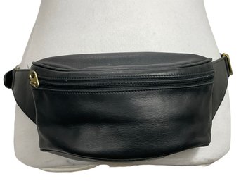 Vintage Coach Black Leather Canteen Waist Belt Fanny Pack