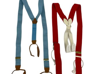 Pair Of Red And Blue Albert Thurston Mens Suspenders