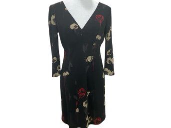 BCBG Dresses Black Floral Dress Size M