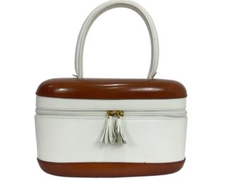 Walter Steiger White & Brown Zipper Bag