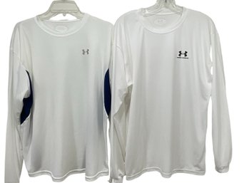 Pair Of Mens Under Armor White Shirts Size MD