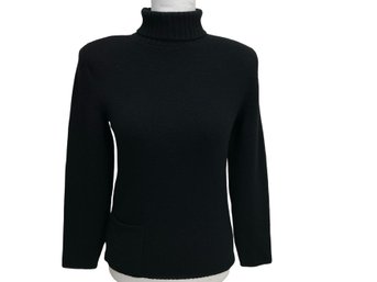 Janet Brown Black Cashmere Turtleneck Size 42