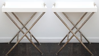 Jonathan Adler Pair Of Meurice Butler Tray Tables