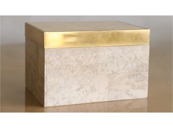 Decorative Storage Box With Gold Lid