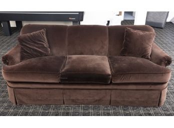 Edward Ferrell Three Seat Brown Velvet Sleeper Sofa