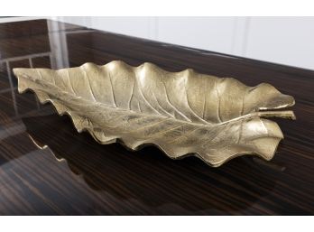 Large Gold Leaf Centerpiece Tray