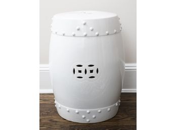 White Ceramic Garden Stool