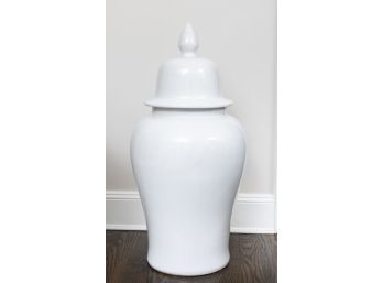 Large White Porcelain Lidded Urn