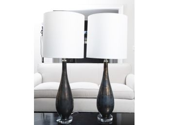 Pair Of Large Contemporary Ombre Table Lamps