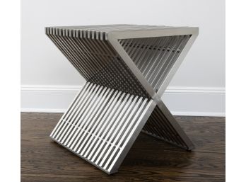 Contemporary Stainless Steel Accent Table