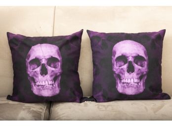 Skull Throw Pillow Pair