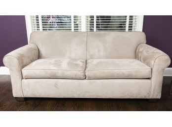 Lewis Mittman Genuine Suede Beige Sofa