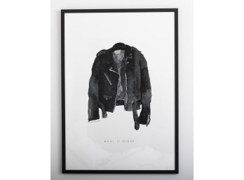 Wear It Black Leather Jacket Framed Print