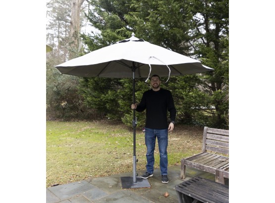 9ft Round Taupe Market Umbrella