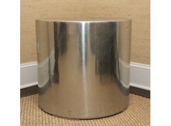 MCM Polished Chrome Round Drum Table In The Style Of Curtis Jere