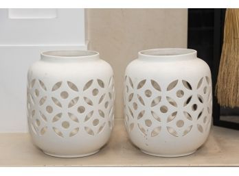 West Elm Pierce Ceramic White Jars