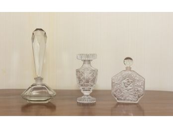 Trio Of Glass Perfume Bottls