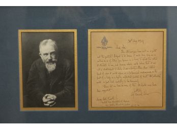 George Bernard Shaw (1856 - 1950) Original Signed Letter
