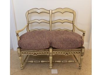 Country French Double Settee With Cane Seat