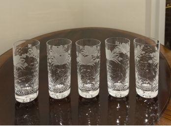Royal Brierley Crystal Highball Glasses- A Set Of 5