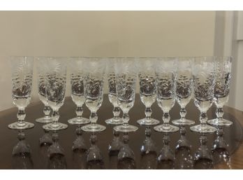 Royal Brierley Crystal Champagne Glasses- A Set Of 12