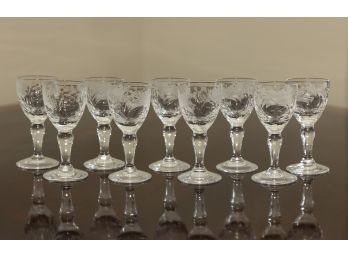 Royal Brierley Crystal Cordial Glasses - A Set Of 9