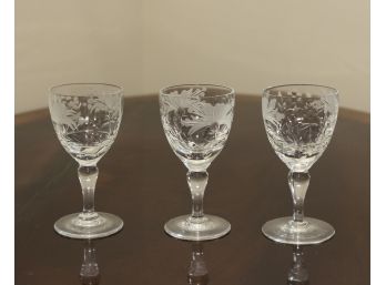 Royal Brierley Crystal White Wine Glasses- A Set Of 3