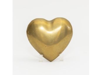 Mid Century Brass Heart Paperweight