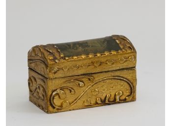 Gold Painted Small Chest Trinket Box