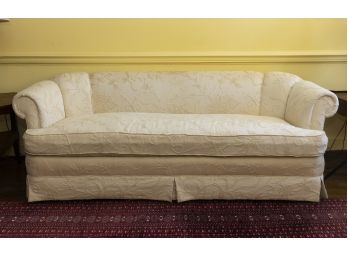 Sherrill White Skirted Sofa