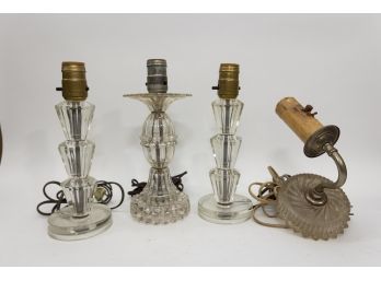 Collection Of Vintage Crystal Lamps