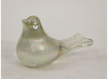 Art Glass Iridescent Bird Figurine Paperweight