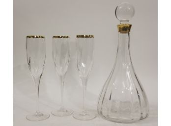 Mid Century Marcello Aglieri Decanter Set With Glasses