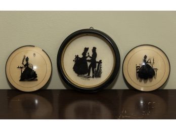 3 Round Framed Silhouettes