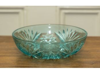 Blue Cut Glass Dish