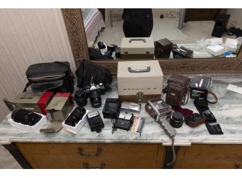 Assortment Of Vintage Cameras & Equipment