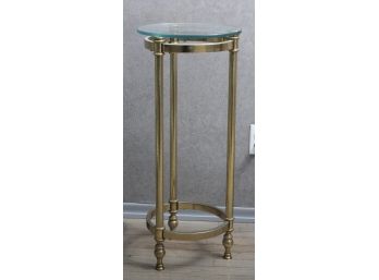 Round Brass Plant Stand With Glass Top