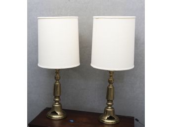 Pair Of Brass Table Lamps
