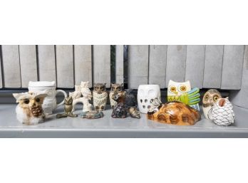 Assortment Of Owl Figurines & Collectibles