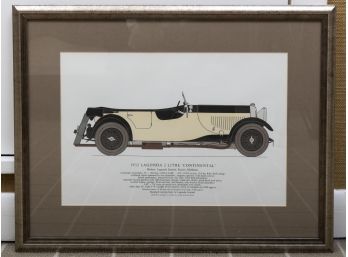1932 Lagonda 2 Liter Continental Framed Print Published By Hugh Evelyn