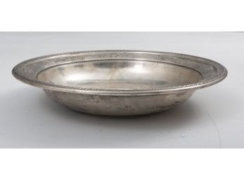 Floral Motif Edged Sterling Silver Dish By International Sterling- 426g