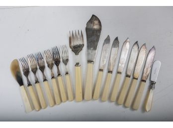 Vintage Fish Knives And Forks Serving Set