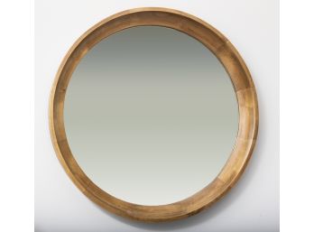 Round Natural Wood Wall Mirror By Uniek