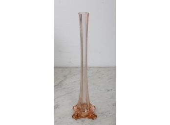 Large Mid Century Pink Glass Soliflore Vase