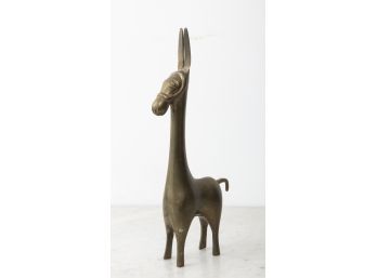 Vintage Midcentury Brass Llama Or Donkey Figurine