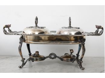 Silver Plate Double Chafing Dish