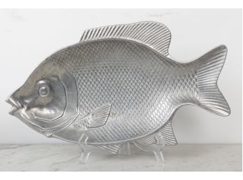 Vintage Metal Fish Shaped Serving Platter