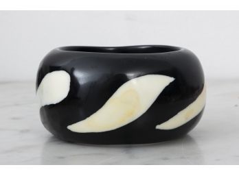 Black And Cream Laminated Bangle.