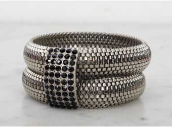 Metal Beaded Double Band Bracelet